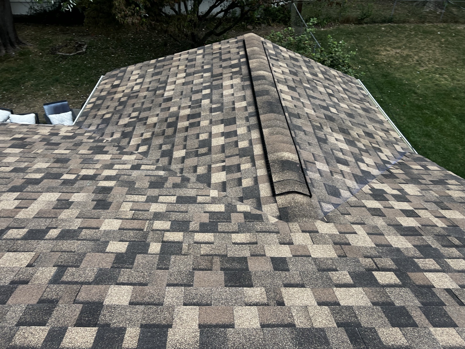 Completed roof valley and hip detail