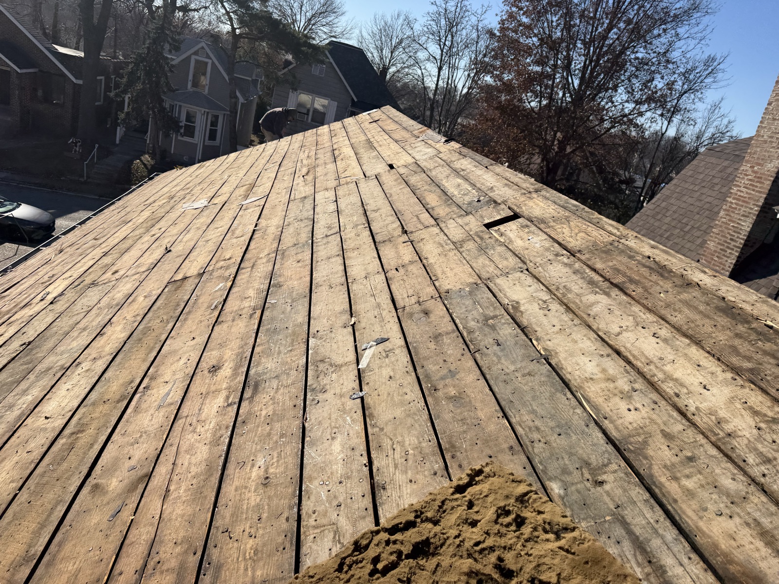 Roof deck prepared for new shingle installation